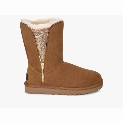 Botas UGG Classic Zip Mulher Marrom | PT-GKEMW